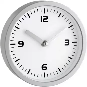 TFA Dostmann 60.3012 ronde quartz-wandklok zilver