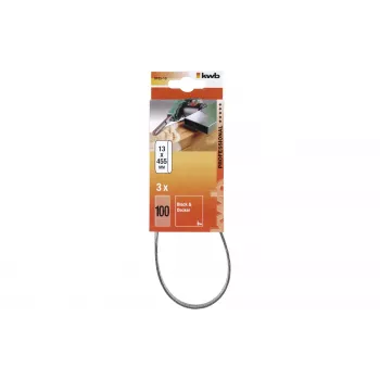 KWB 910510 schuurbandset, korrel 100, 457 mm x 13 mm, 3 stuks