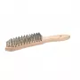 kwb 919950 handstaalborstel met 4-rijige staalborstelharen, 255 mm