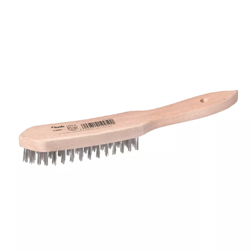 kwb 919950 handstaalborstel met 4-rijige staalborstelharen, 255 mm