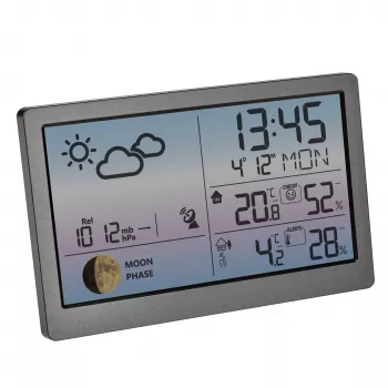 TFA Dostmann LUNA SKY 35.1169.10 radiografisch weerstation met 12-uurs voorspelling, maanfase, ondersteunt tot 3 sensoren