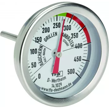 TFA Dostmann 14.1029 roestvrijstalen koelkast- & vriezerthermometer, analoog wijzerplaat, -30 tot +30 °C, 52 mm diameter