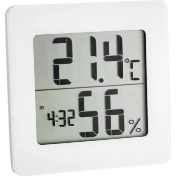 TFA DOSTMANN 30.5033.02 digitale thermo-hygrometer met LCD, max/min-geheugen, comfortzone-indicatie, magneet-/standaardmontage, wit