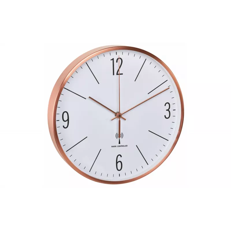 TFA Dostmann 60.3534.51 ronde koper-witte quartz wandklok