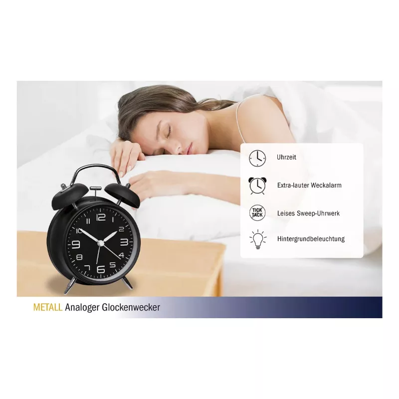 TFA Dostmann mechanische wekker 60.1025 zwart