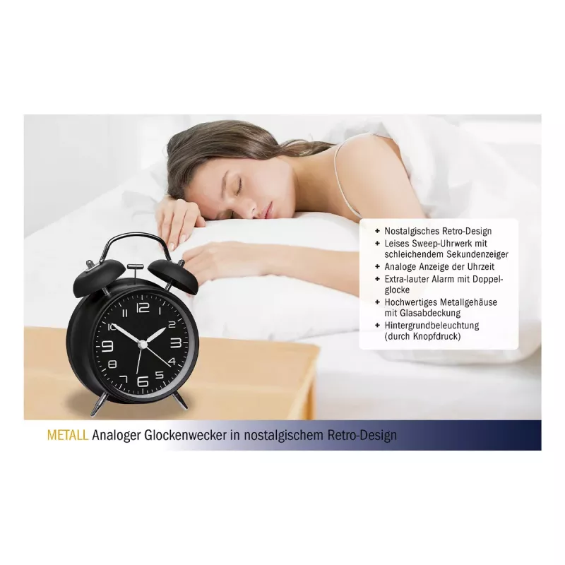 TFA Dostmann mechanische wekker 60.1025 zwart