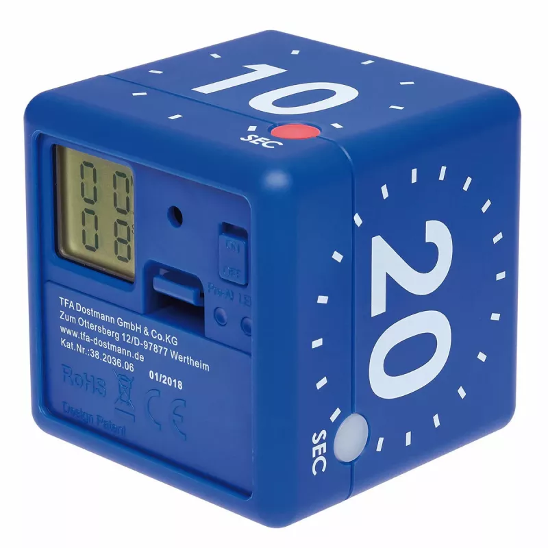 TFA Dostmann timer CUBE digitale kubustimer, blauw 38.2036.06