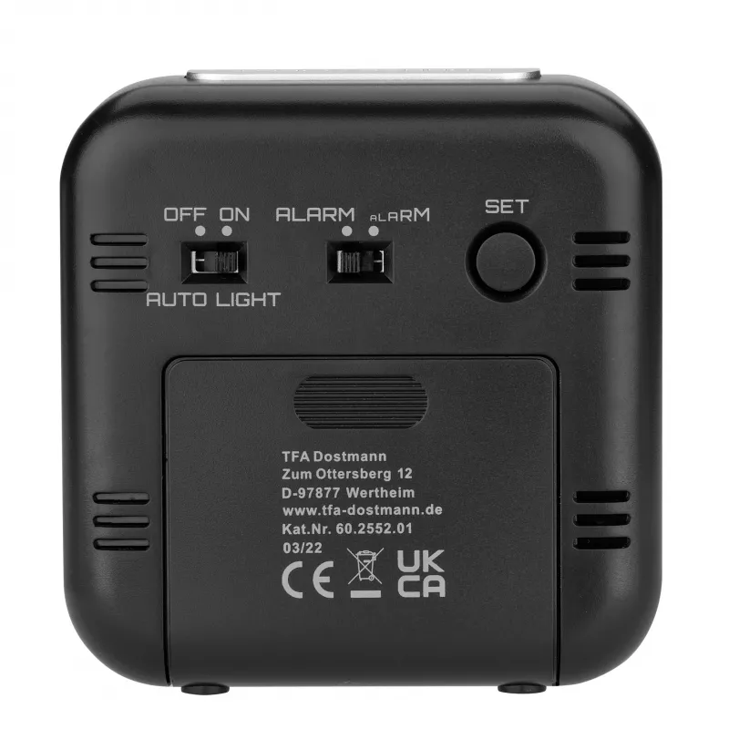 TFA Dostmann 60.2552.01 radiowecker zwart met dual-alarm