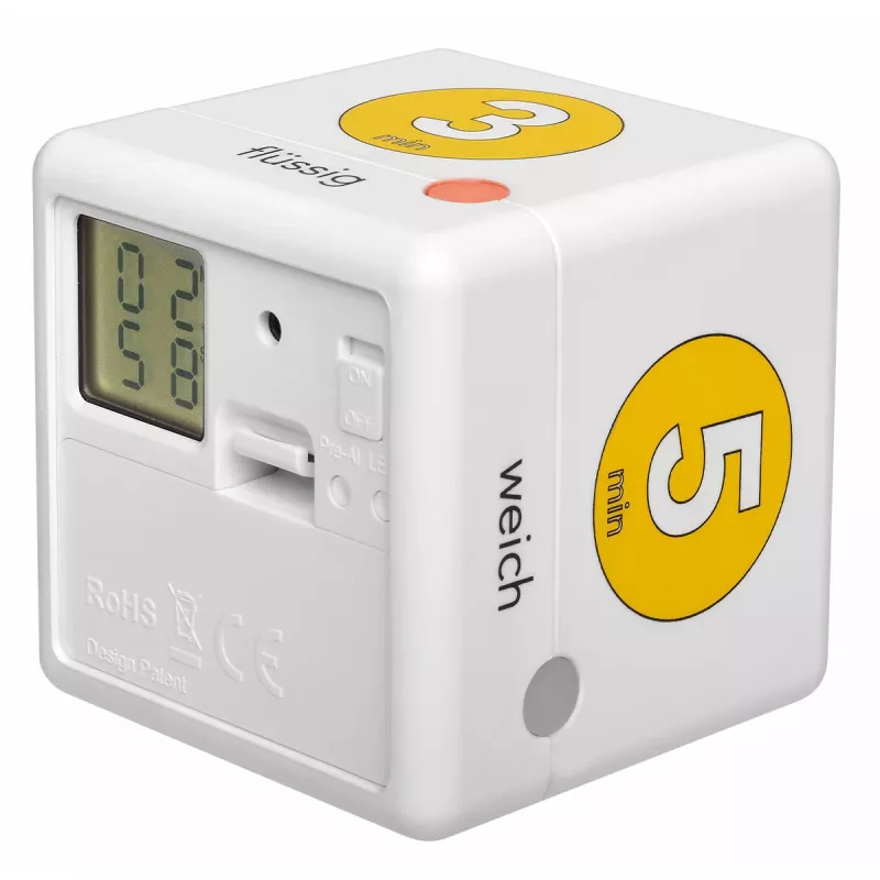 TFA Dostmann Cube Timer Digitale eierwekker, wit/geel (38.2041.07)