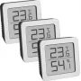 TFA Dostmann 95.2019.54 Digitale thermo-hygrometer 3-delige set voor binnenklimaatbewaking, Wit/Zilver