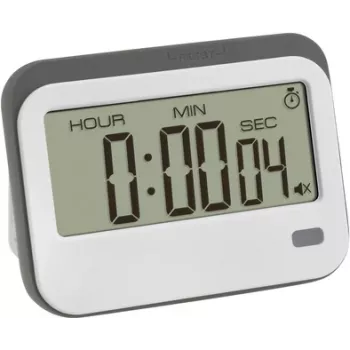 TFA Dostmann 38.2052.02 Digitale timer met stopwatch en wekker, Wit/Grijs