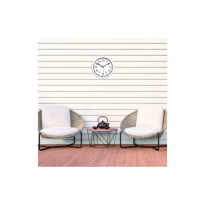 TFA Dostmann 60.3542.02 Radiowandklok 30 cm Wit Spatwaterdicht voor badkamer