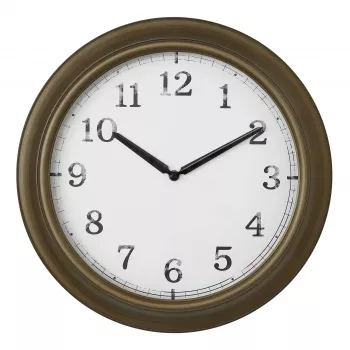 TFA Dostmann 60.3066.53 Buitenwandklok van metaal - quartz, messing, spatwaterdicht, 387 mm, groot display