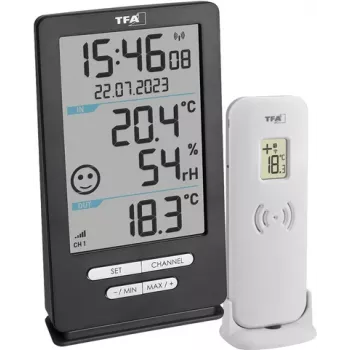 TFA Dostmann XENA HOME draadloze digitale thermometer antraciet 30.3074.10