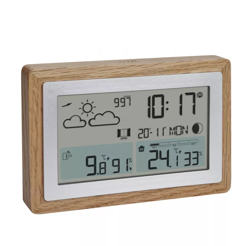 TFA Dostmann OAK Draadloos weerstation met eiken frame en buitensensor 35.1167.54