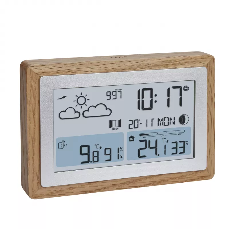 TFA Dostmann OAK Draadloos weerstation met eiken frame en buitensensor 35.1167.54