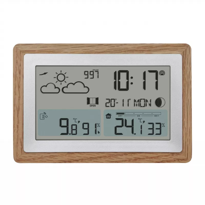 TFA Dostmann OAK Draadloos weerstation met eiken frame en buitensensor 35.1167.54