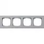 Gira E2 Flat Aluminium 4-voudig afdekraam, inbouw, mat, horizontaal 214255