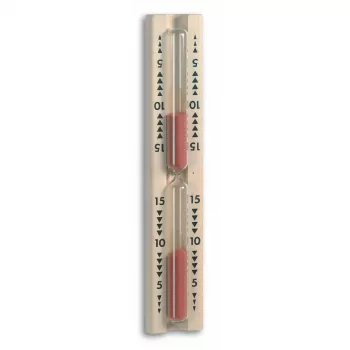TFA Dostmann sauna-zandloper, beukenhout, 15 minuten, wandmontage, 33 x 53 x 286 mm 40.1001