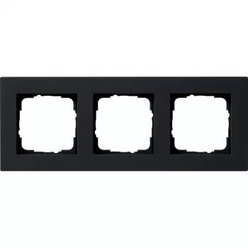 Gira System 55 afdekraam, 3-voudig, vlak, zwart 0213095