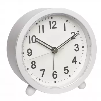TFA Dostmann 60.1043.02 quartz-wekker wit met slepende secondewijzer