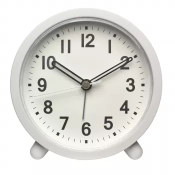 TFA Dostmann 60.1043.02 quartz-wekker wit met slepende secondewijzer