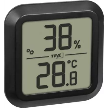 TFA Dostmann digitale thermo-hygrometer voor inbouw, zwart 30.5061.01