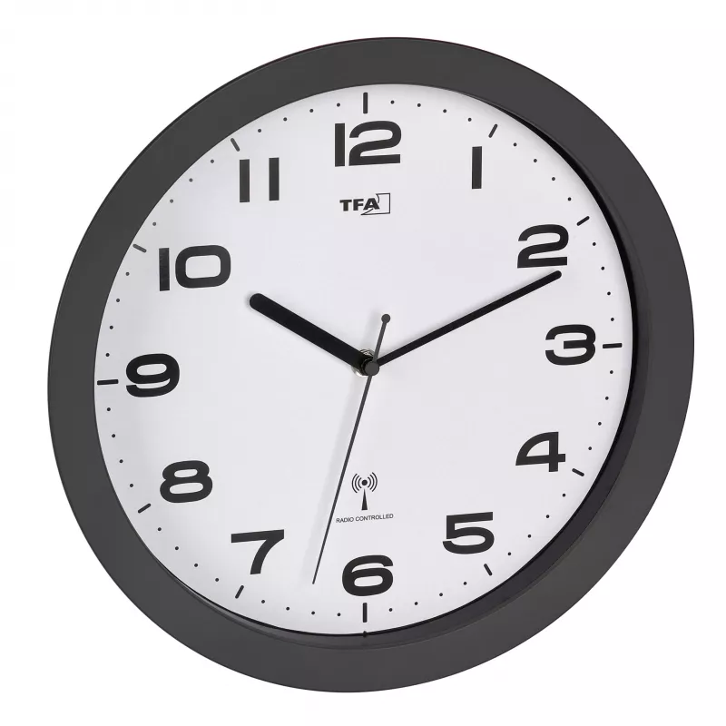 TFA Dostmann 60.3554.10 radiografische wandklok 320 mm antraciet met slepende seconde