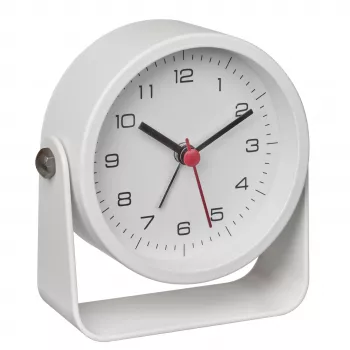 TFA Dostmann 60.1042.02 quartz-wekker wit met slepende secondewijzer