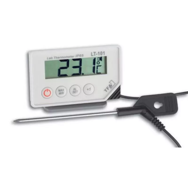 TFA Dostmann 30.1033 digitale thermometer met min/max-geheugen, wit/zilver
