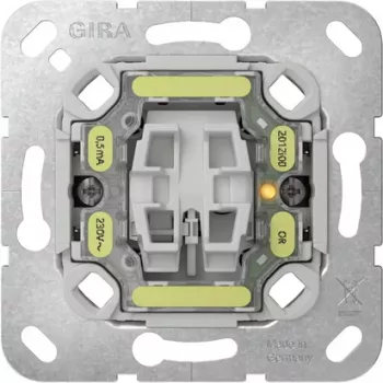 GIRA taster 313600 met rode LED-indicatie, inbouwmontage
