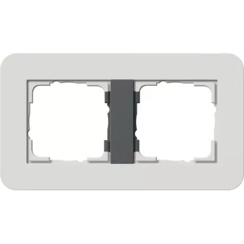 Gira System 55 afdekraam 2-voudig lichtgrijs / antraciet 0212421