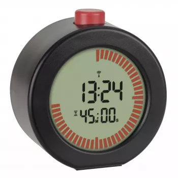 TFA Dostmann 60.2569.01 radiowekker, groot display, timer, zwart/rood