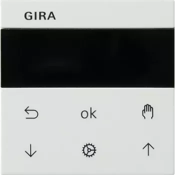 Gira System 55 jaloezie-/rolluiktijdschakelklok met display, reinwit glanzend 536627