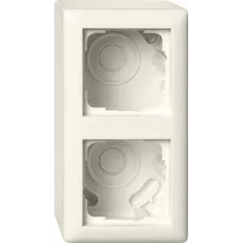 Gira opbouwbehuizing 2-voudig met raam, Standard 55, crèmewit 106201