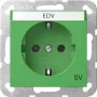 Gira 4457107 Schuko-stopcontact met klapdeksel, verhoogde aanraakbeveiliging, System 55, groen