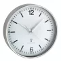 TFA DOSTMANN draadloze wandklok 60.3503.02, 195 mm diameter, aluminium frame, witte wijzerplaat, zilver