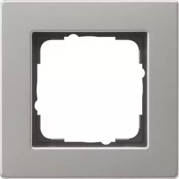Gira E2 edelstaal 1-voudig plat afdekraam 0211335
