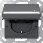 Gira 455728 SCHUKO-stopcontact met klapdeksel en verhoogde aanraakbeveiliging, System 55, zuiverwit