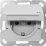 Gira System 55 SCHUKO-stopcontact met klapdeksel, grijs 4414015