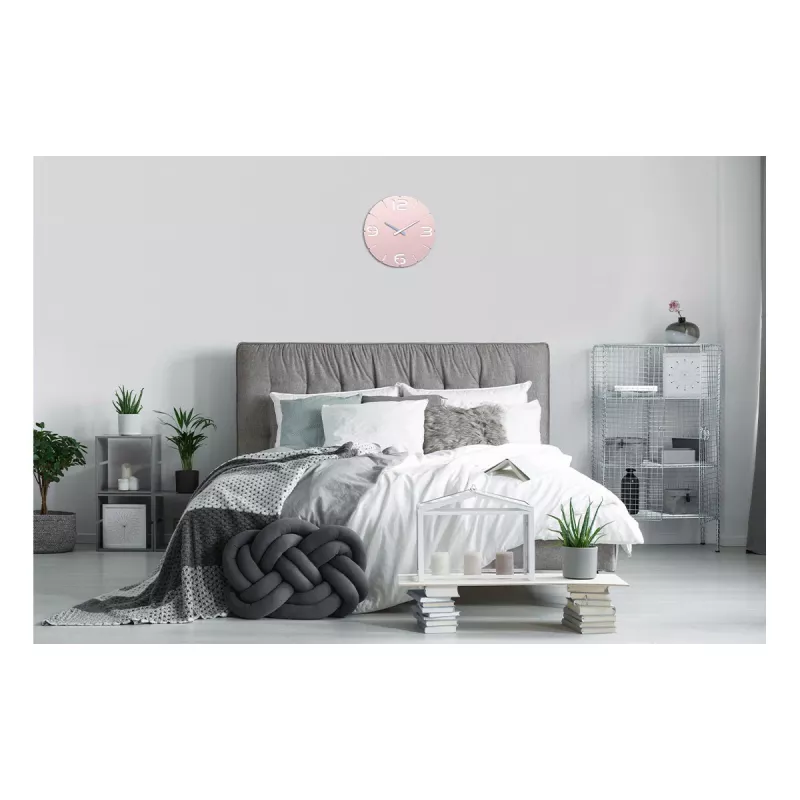 TFA Dostmann design radiowandklok Contour, oudroze/wit (60.3536.16)
