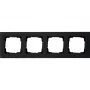 Gira E2 afdekraam 4-voudig zwart mat vlakdesign 0214095