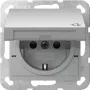 GIRA 441426 SCHUKO-stopcontact met klapdeksel en vergrendeling, System 55, zuiverwit glanzend