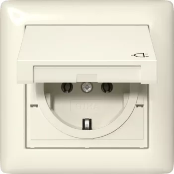 Gira 415701 SCHUKO-stopcontact met klapdeksel, IP44, zuiverwit