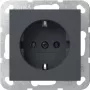 Gira SCHUKO-stopcontact zonder klemmen, System 55, antraciet 446628