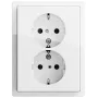 Gira Schuko stopcontact 2-voudig reinwit glanzend 0783112