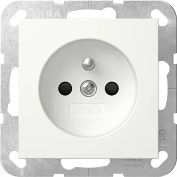 GIRA 448503 Schuko-stopcontact met klepdeksel, System 55, reinwit glanzend