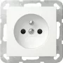GIRA 448527 Schuko-stopcontact met klepdeksel en beschriftingsveld, System 55, reinwit