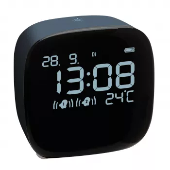 TFA Dostmann 60.2034.06 quartz wekker nachtblauw met 2 wektijden