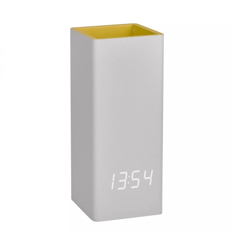TFA Dostmann 60.2041.15 quartz tafelklok grijs geel